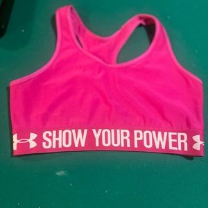 Under Armour Sports Bra Size Small. Pink. Breast Cancer Awareness Bra